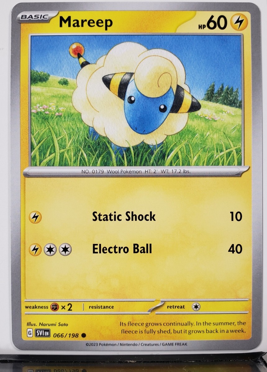 narumi sato pokemon cards Mareep 066/198 - NM / M - Scarlet Violet Pokemon Card
