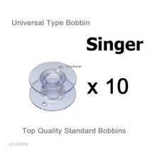 BOBINE PER MACCHINA DA CUCIRE IN PLASTICA x10 adatte a Singer 7285 XL580 ONE PLUS 9985 6680
