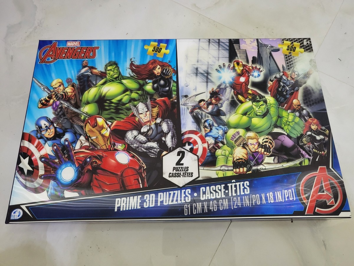 NEW! MARVEL AVENGERS Two x 500 Piece Prime 3D Lenticular Puzzles