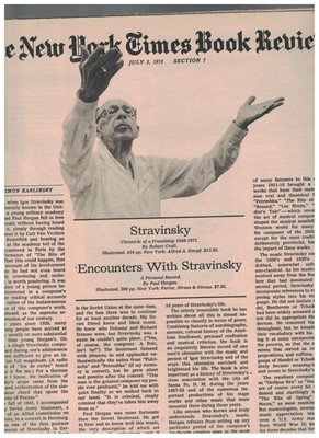New York Times Book Review July 2 1972 Igor Stravinsky Mary Barnes