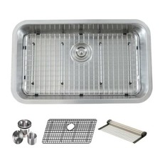 30 Inch Big Single Bowl Classic Kitchen Sink 16 Gauge Undermount Stainless Steel