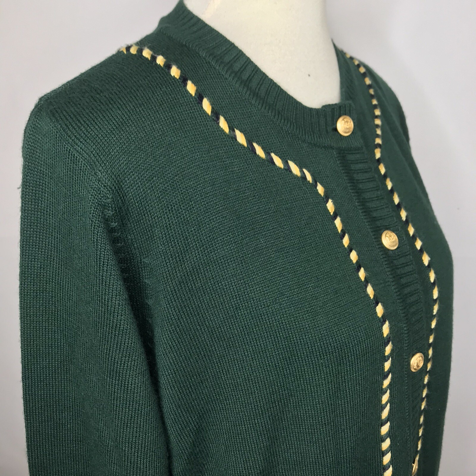 VTG Pendleton Acrylic Wool Green Button Front Car… - image 10