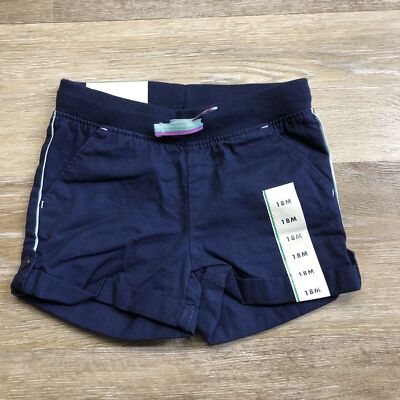 ''NEW'' CAT & JACK Stretchy Drawstring  Blue Shorts Girl's Size 18 Months