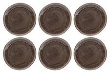 Dessertteller 6er Set Frühstücksteller Kuchenteller Keramik Braun Ø 22 cm