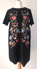 Zara Dress Women's Printed Floral Short Sleeve Raw Hem Size L