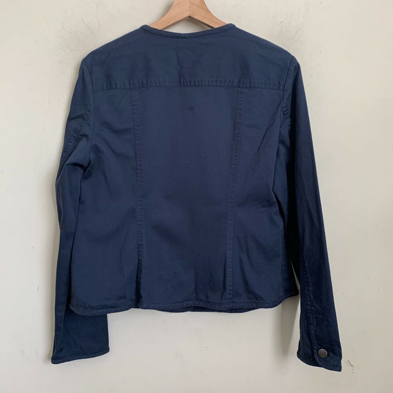 Pendleton Womens Jacket Navy Blue Collarless Crop… - image 2