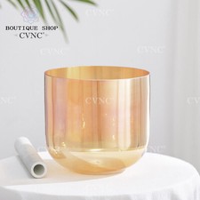 CVNC 432Hz 6" Brownish Clear Alchemy Chakra Crystal Singing Bowl Sound Heal
