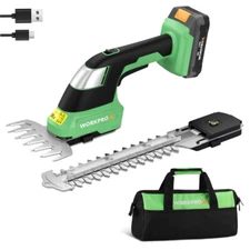 WORKPROX 20V Cordless Grass Shears Shrubbery Trimmer 2-IN-1 Hedge Shears/Trimmer
