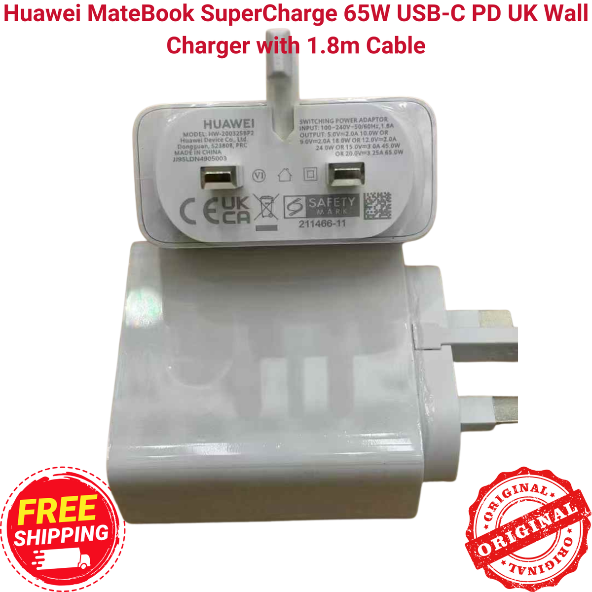 Caricabatterie PD Super Veloce Huawei 65W Adattatore Di Alimentazione Ue/usa 1/1. Cavo Di Tipo C Da 5/2M Per MatePad Pro/Air/11/SE MateBook E/16S/15/14 S/13S - Foto 9