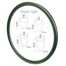 Cerchio in fibra di carbonio superleggero 700C Gravel Bike tubeless larghezza 30mm ruota 20 24 28H