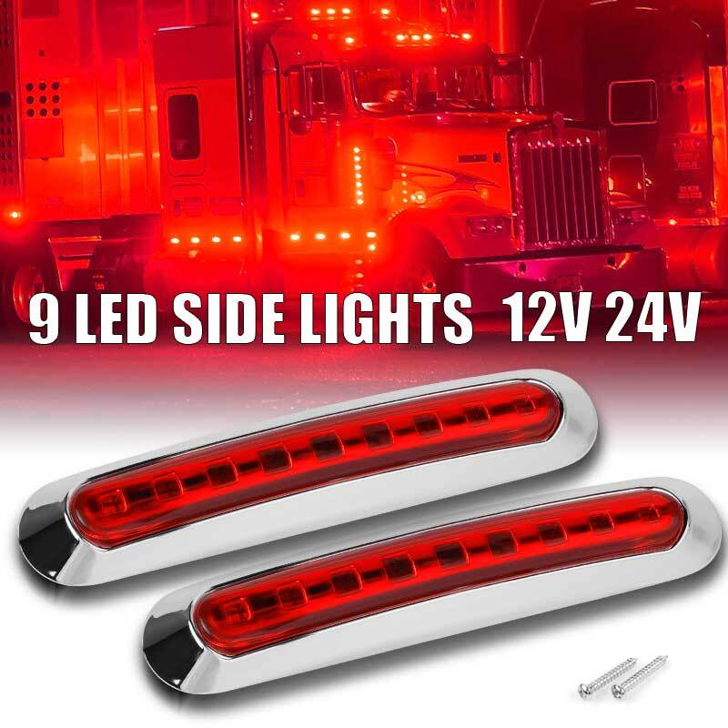 Round 9 LED Truck Trailer Side Marker Clearance Light Kit