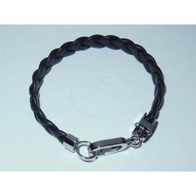 New* Montblanc Wrap Me Bracelet Braided Leather/Steel Carabiner 63