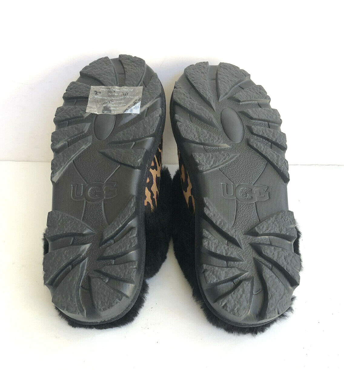 PANTOFOLA D’ORO UGG COQUETTE PANTHER PRINT BUTTERSCOTCH SHEARLING SLIPPERS US 7 EU 38 UK 5