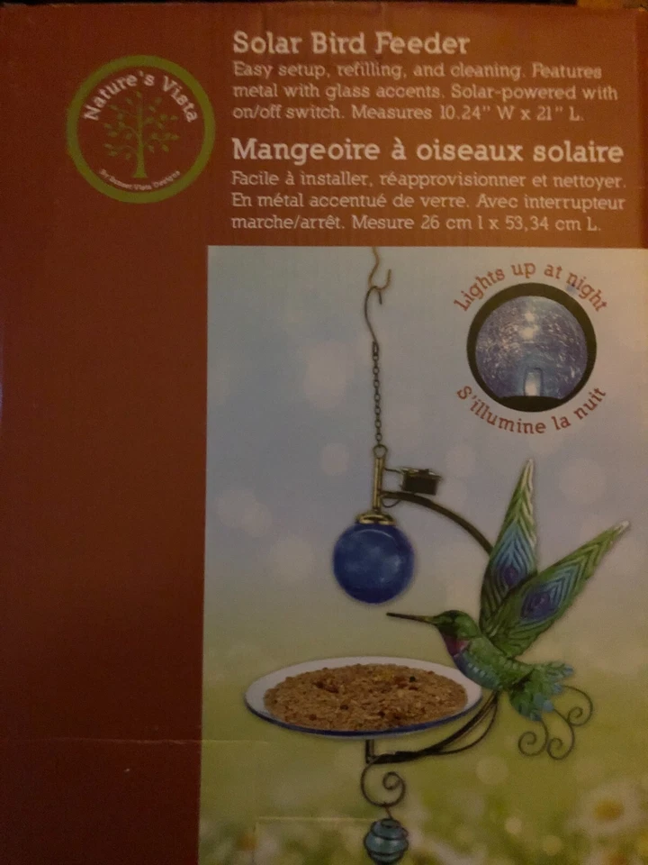 Bandeja solar para colibríes alimentador para pájaros por Sunset Vista Designs Co. -NUEVO EN CAJA Foto 3 de 4