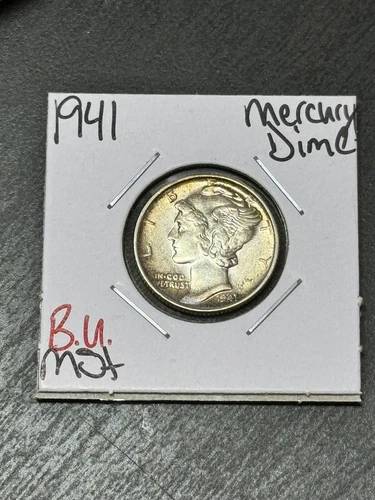 1941 Mercury Silver Dime BU Uncirculated MS++ Coin (Raw12960)