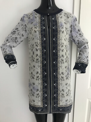 GYPSY 05 Global Village Kleid,XS,32/34,Dress,Tunika,Tunikakleid,Blumen,100%Rayon