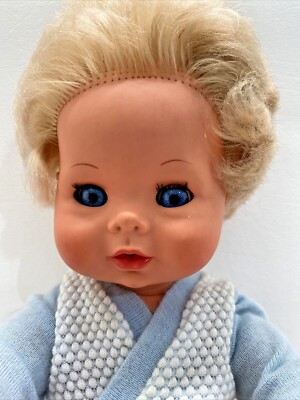 Vintage 1960s FURGA Italian Fashion Boy Doll All Vinyl 17'' Jointed Blonde Hair