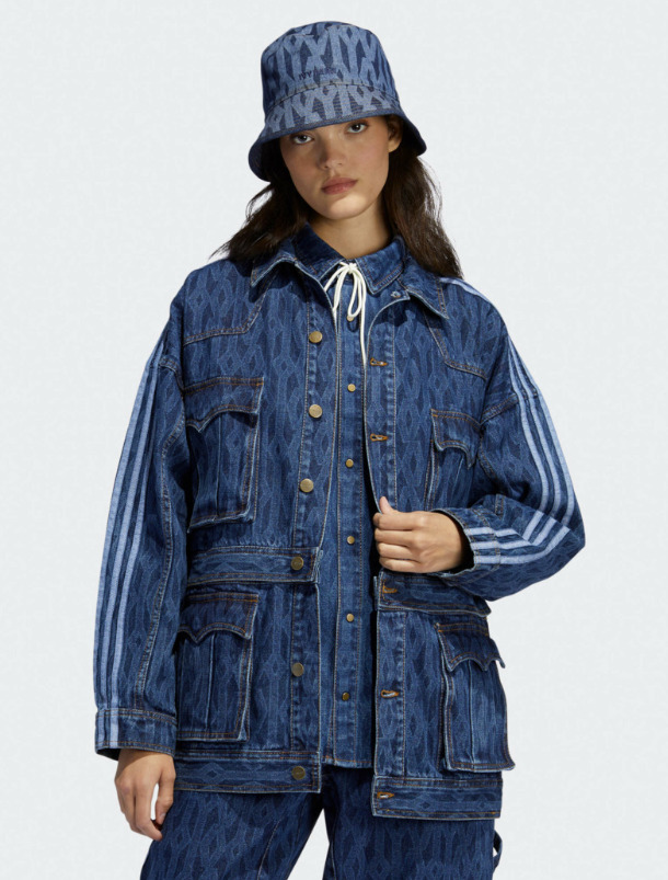 ADIDAS ORIGINALS X IVY PARK MONOGRAM DENIM LOOSE TRACK JACKET H61700 UNISEX  S M