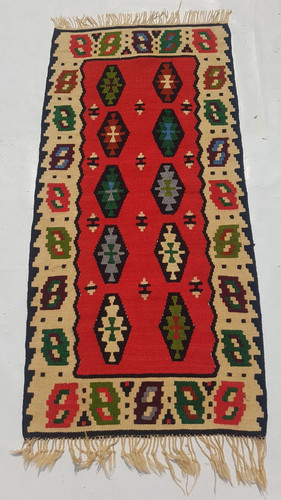 Vintage Traditional Handcrafted Turkish Kilim Rug for Home Décor 123x58 cm