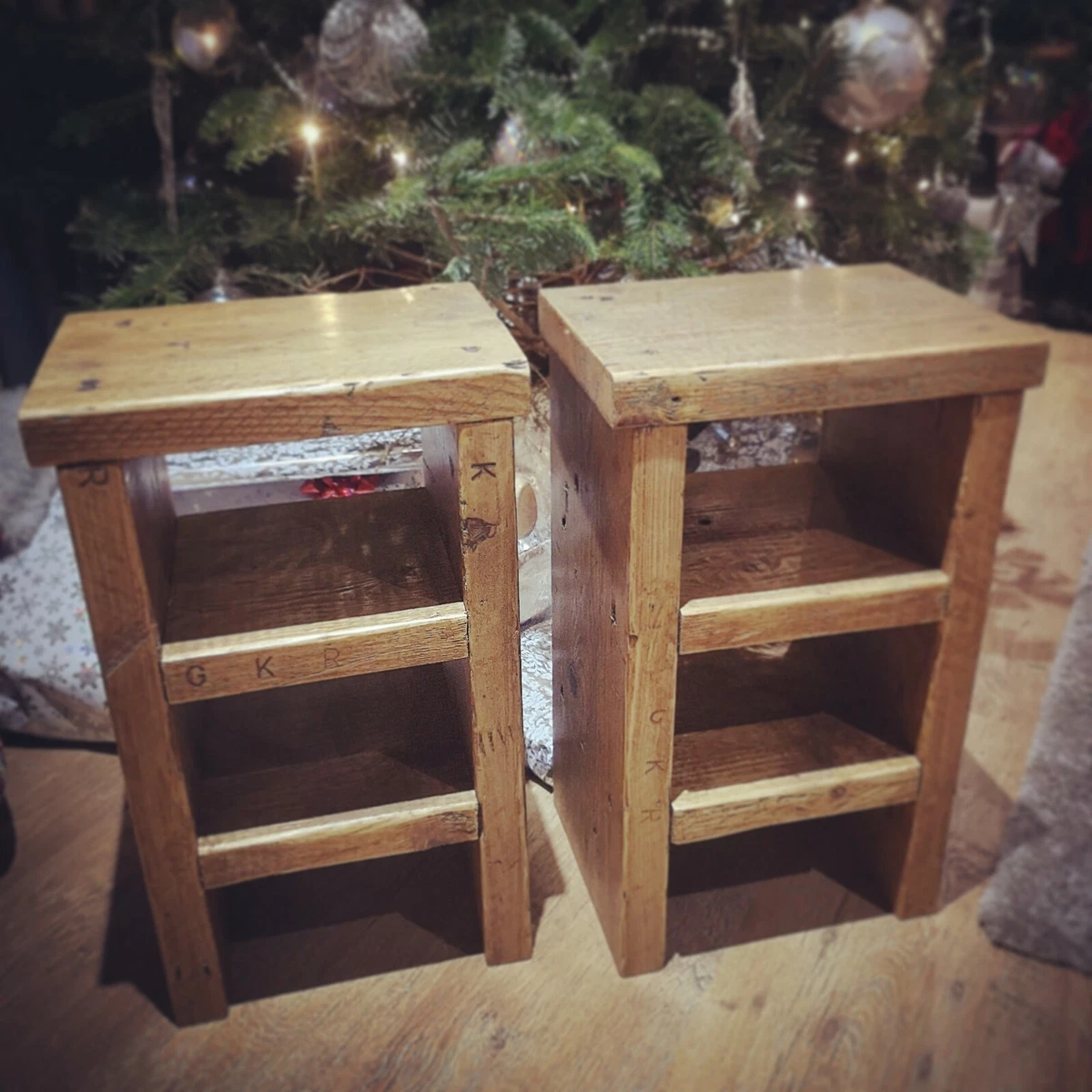 Handmade rustic end sale tables