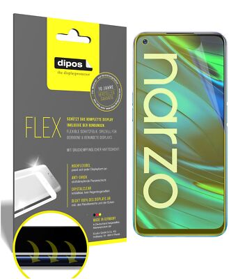 3x Oppo Realme Narzo 20 Pro Schutzfolie Folie, 100% Displayabdeckung, dipos Flex