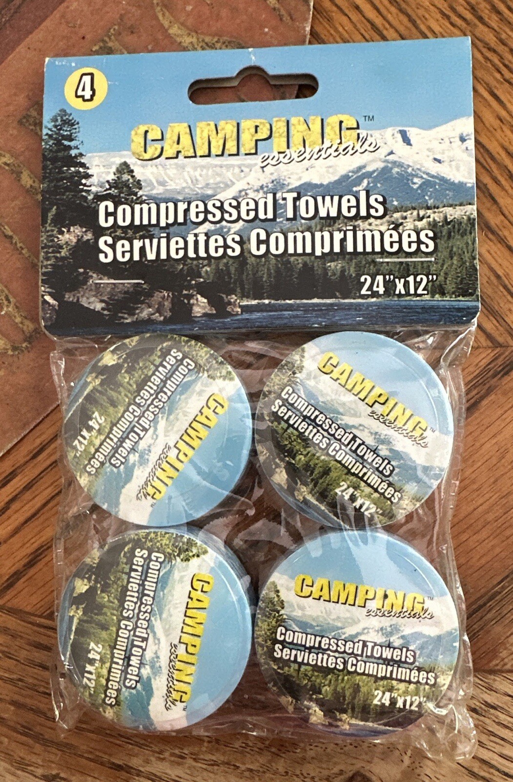 Camping Essentials 4 Pack Compressed Towels 24” x 12” Camping Fishing Hiking NEW