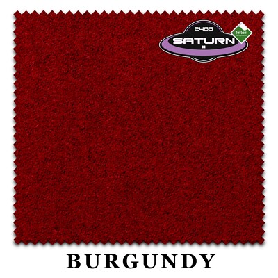 8' Championship Saturn II Teflon Billiard Pool Table Felt Cloth - Burgundy