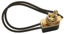 Satco 80/1767 Single Circuit Rated Metal Toggle Light Switch, Brass