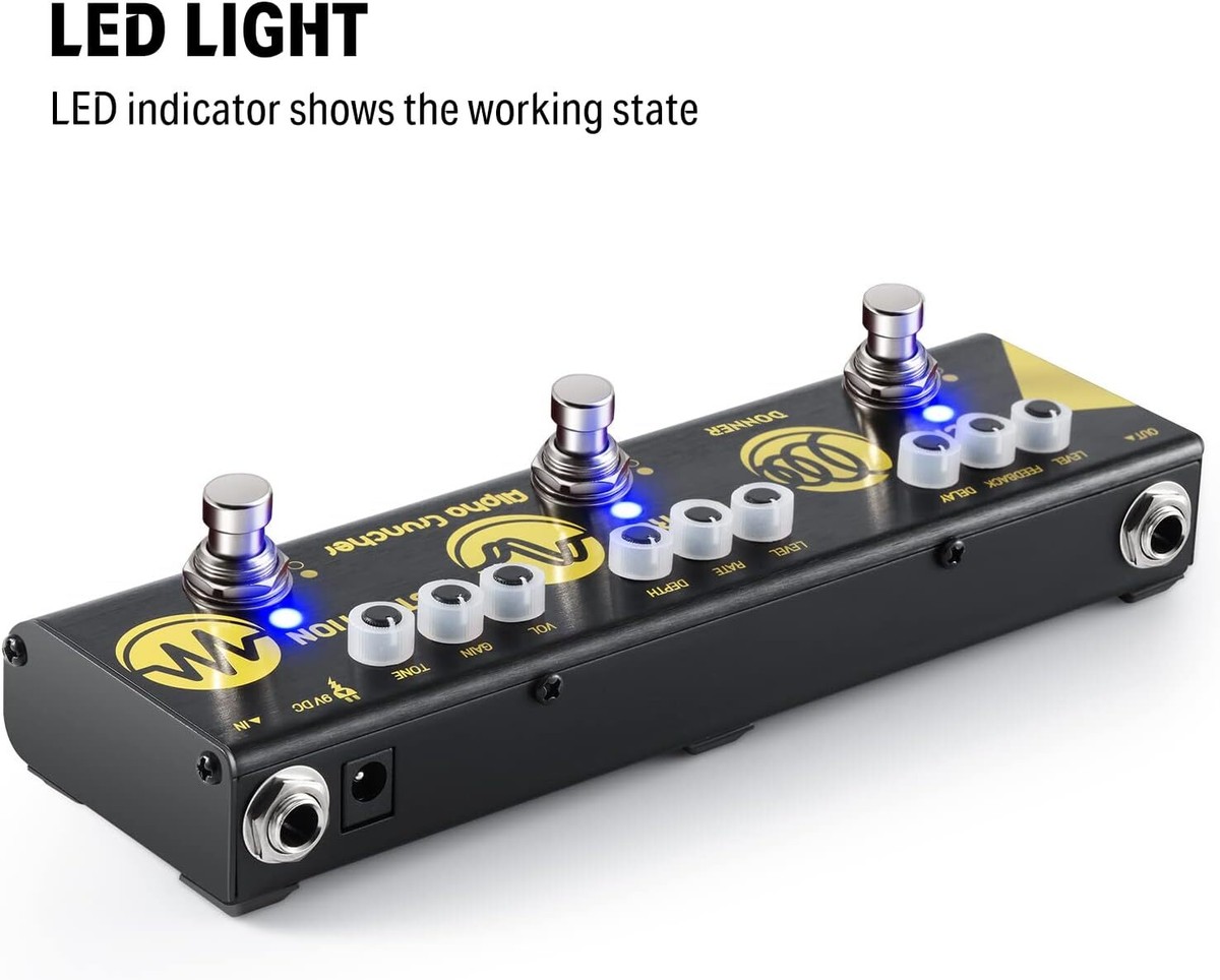ギター Donner Alpha Force Mini Effect Chain Donner Mini Effect Chain Alpha FX Guitar Pedal Modulation Delay