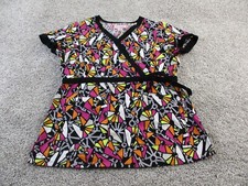 Koi by Kathy Peterson Geometric Pattern Multicolored Size Small Scrub Top 115PR