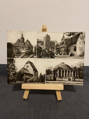 Vintage Postkarte Gruß aus Jena, Multiview, Rathaus, Hochhaus, Uni, Kirche, 1968