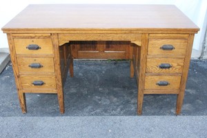 Solid Antique Arts Crafts Mission Tiger Oak Hamilton Co Writing