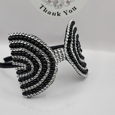 "Sale" Teen Girls/Women Princess Black headband w/Black  Silver beaded design