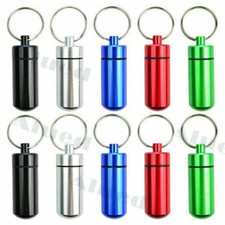 5/10PCS Outdoor Pill Box Keychain Medicine Case Bottle Drug Holder Container US