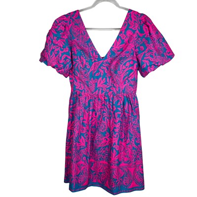 (取寄) リリー ピュリッツァー レディース スージー ショート スリーブ コットン ドレス Lilly Pulitzer women Suzie Short Sleeve Cotton Dress Aura Pink Leaf An Impression Lilly Pulitzer Suzie Short Sleeve Dress in Aura Pink Leaf an