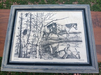 Vtg Bernie Brown 1992 Montana Marble Inc Carved Reflections Of The Past 27×22