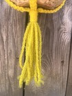 Vintage - Late 1970’s To 1980’s - 40” Bright Yellow Handmade Macrame Hanger — photo 3
