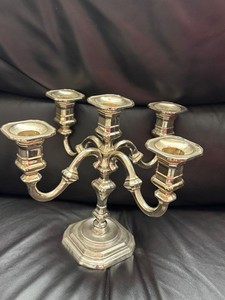 Vintage BMF  Silver Plated 5 Arm Candelabra 9” Made In West Germany