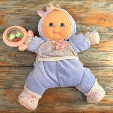 Vintage Kids Plush Doll Purple 12" Rattle EUC Fisher Price 2002