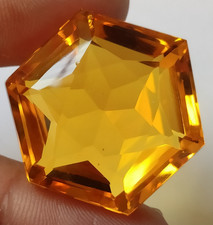 AAA  Large Yellow Citrine 88.95 Ct. Hexagon Cut Loose Gemstone Gift for Women