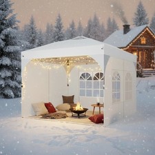 Gazebo Pieghevole Pop Up 3mx3m Impermeabile Stabile Gazebo da Giardino con 3 Pezzi di Tessuto