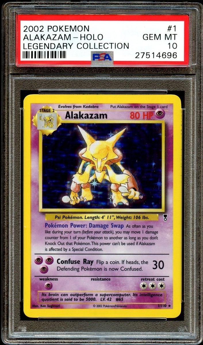 PSA 10 GEM MINT Alakazam 1/110 HOLO RARE Legendary Coll. Pokemon