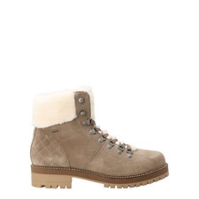 BARBOUR Womens Lula Ankle Boots Brown Suede Casual Taupe Fur Detail UK 3 RRP 139