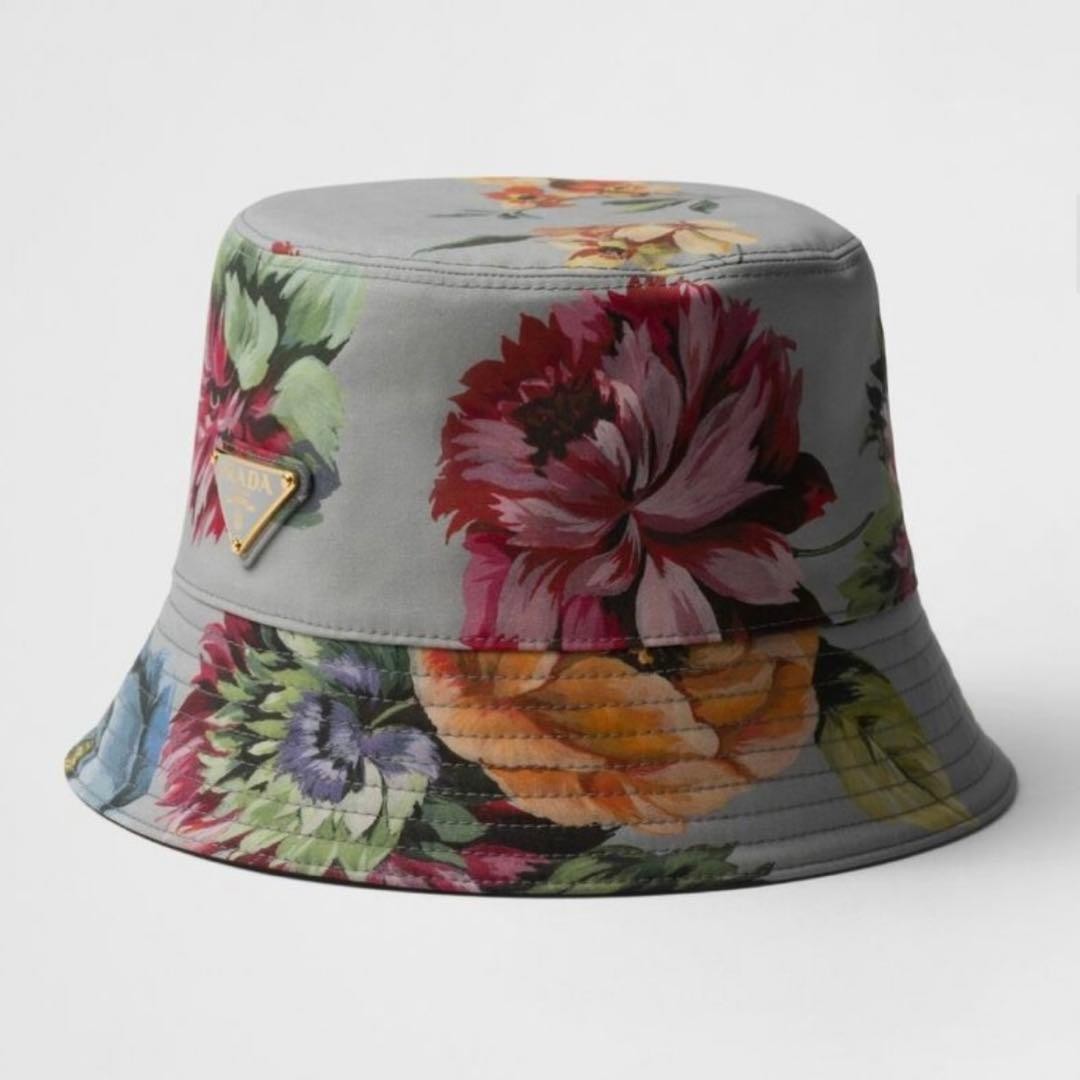 PRADA Floral Pattern Bucket Hat - image 1