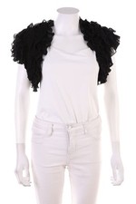 VILA Strickjacke Bolero Rüschen Volants S schwarz