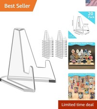 Small Acrylic Easel Stands - 2.2 Inch Clear Display Holders for Cards and Coins