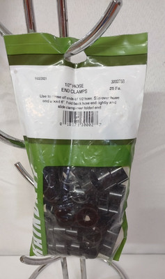 Drip Irrigation End Clamp for 1/2'' Tube 25 Clamps RainDrip 300025B Plastic Blac