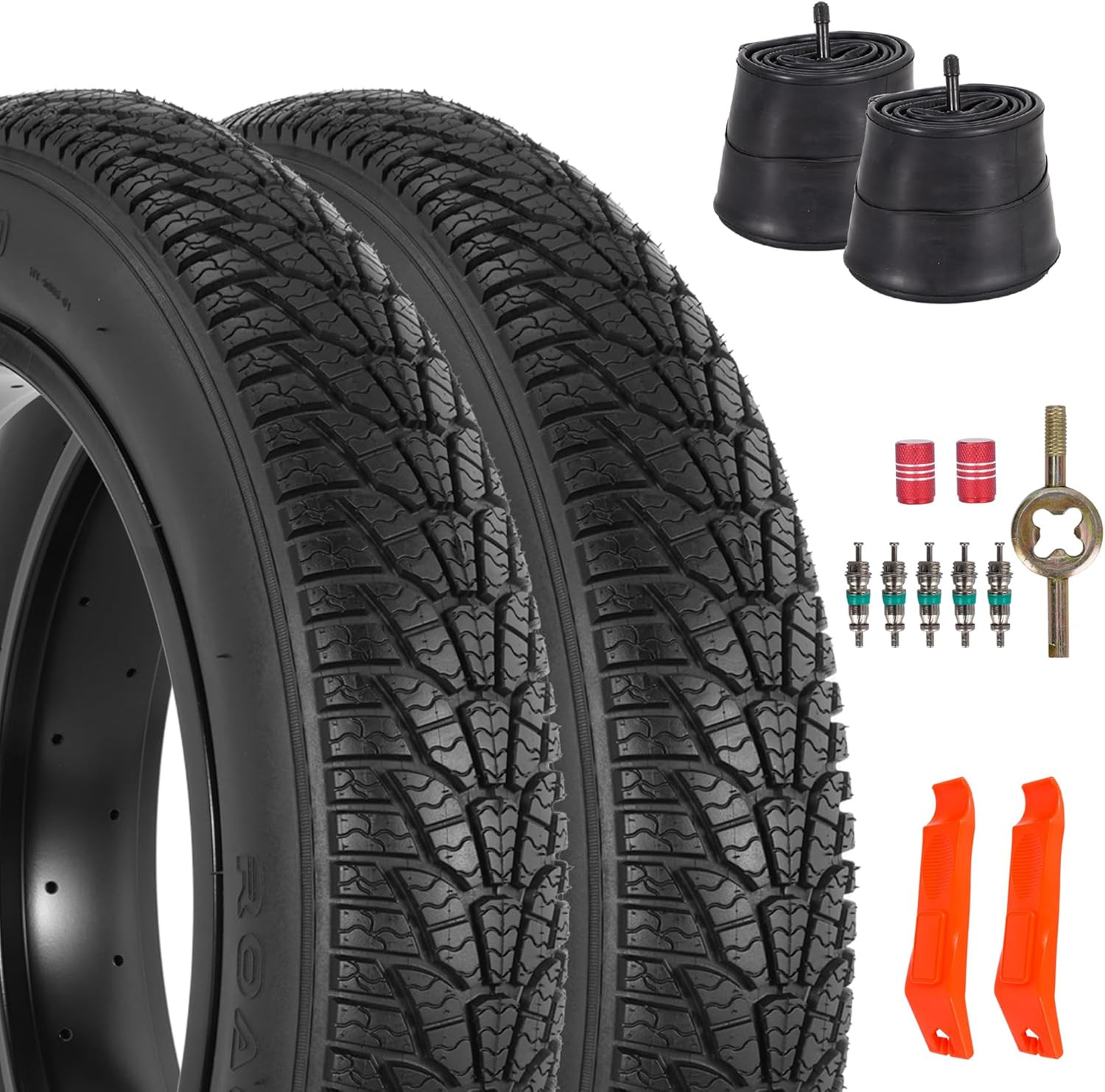 20-Inch 2-Pack Mountain Bike Tires and Tubes with Tire Lever