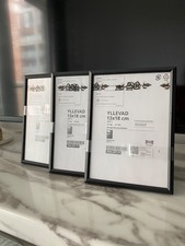New set of x3 IKEA Yllevad black trending photo frames 13x18cm or 5x7in Bauhaus