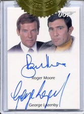 James Bond Heroes & Villains Roger Moore & George Lazenby Dual Autograph Card
